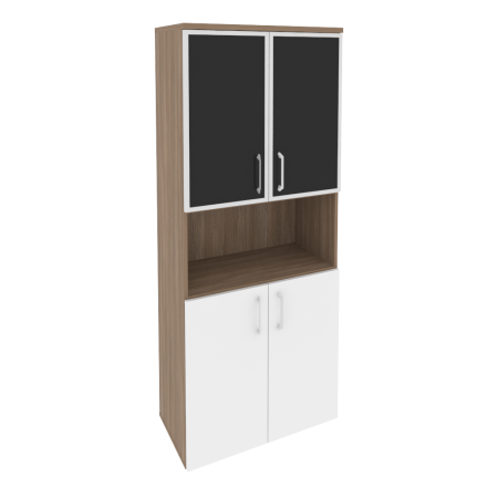 Onix Шкаф высокий широкий O.ST-1.4 R black Дуб Аризона/Белый Бриллиант/Cтекло Black 800*420*1977 Onix Шкаф высокий широкий O.ST-1.4 R black Дуб Аризона/Белый Бриллиант/Cтекло Black 800*420*1977