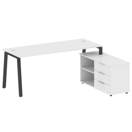 Metal System Рабочая станция с тумбой на А-образном м/к БА.РС-СТС-2.5 (R) Белый/Металл Антрацит 1900*1520*750 Metal System Рабочая станция с тумбой на А-образном м/к БА.РС-СТС-2.5 (R) Белый/Металл Антрацит 1900*1520*750