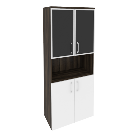 Onix Шкаф высокий широкий O.ST-1.4 R black Дуб Мали/Белый Бриллиант/Cтекло Black 800*420*1977 Onix Шкаф высокий широкий O.ST-1.4 R black Дуб Мали/Белый Бриллиант/Cтекло Black 800*420*1977