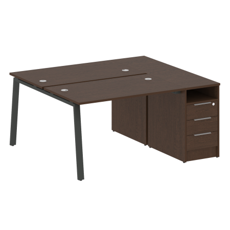 Metal System Рабочая станция с тумбой на А-образном м/к БА.РС-СТП-2.2 Венге Цаво/Металл Антрацит 1612*1475*750 Metal System Рабочая станция с тумбой на А-образном м/к БА.РС-СТП-2.2 Венге Цаво/Металл Антрацит 1612*1475*750