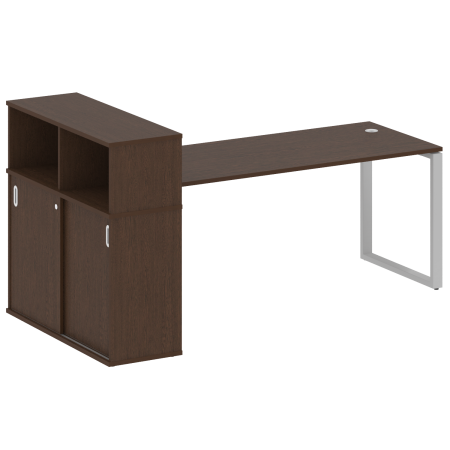 Metal System Стол письменный с шкафом-купе на О-образном м/к БО.РС-СШК-3.5 Т Венге Цаво/Металл Серый 2210*1120*1098 Metal System Стол письменный с шкафом-купе на О-образном м/к БО.РС-СШК-3.5 Т Венге Цаво/Металл Серый 2210*1120*1098