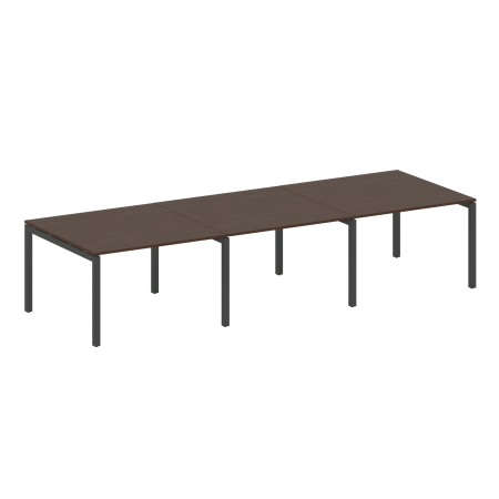 Metal System Quattro Переговорный стол (3 столешницы) на П-оразном м/к 50БП.ПРГ-3.2 Венге Цаво/Металл Антрацит 3600*1235*750