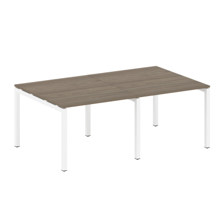Metal System Quattro Переговорный стол (2 столешницы) на П-образном м/к 50БП.ПРГ-2.1 Вяз Благородный/Металл Белый 2000*1235*750