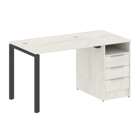 Metal System Рабочая станция с тумбой на П-образном м/к БП.РС-СТП-1.1 Дуб Наварра/Металл Антрацит 1412*720*750 Metal System Рабочая станция с тумбой на П-образном м/к БП.РС-СТП-1.1 Дуб Наварра/Металл Антрацит 1412*720*750