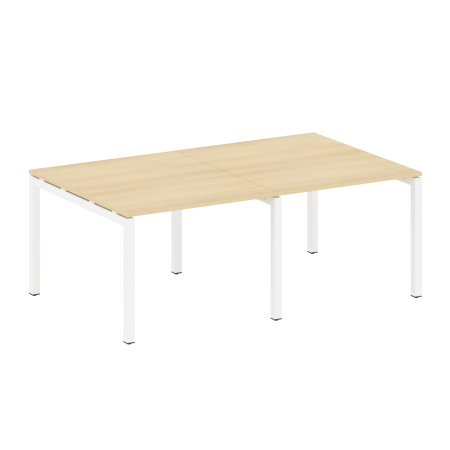 Metal System Quattro Переговорный стол (2 столешницы) на П-образном м/к 50БП.ПРГ-2.1 Акация Лорка/Металл Белый 2000*1235*750