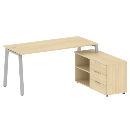 Metal System Рабочая станция с тумбой на А-образном м/к БА.РС-СТС-2.4 (R) Акация Лорка/Металл Серый 1700*1520*750 Metal System Рабочая станция с тумбой на А-образном м/к БА.РС-СТС-2.4 (R) Акация Лорка/Металл Серый 1700*1520*750