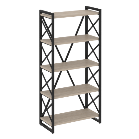 Loft Стеллаж на рег. опорах-5 полок VR.L-MST.O-5.8 Дуб Аттик/Металл Черный 800*400*1650