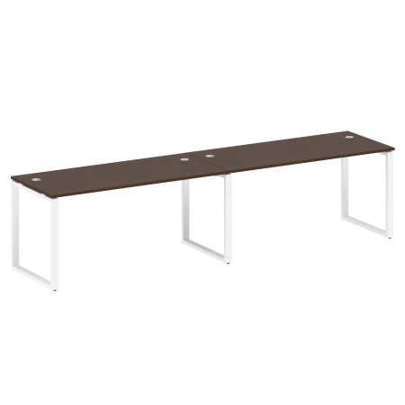 Metal System Рабочая станция на 2 места на О-образном м/к БО.СМ-2.4 Венге Цаво/Металл Белый 3200*720*750 Metal System Рабочая станция на 2 места на О-образном м/к БО.СМ-2.4 Венге Цаво/Металл Белый 3200*720*750