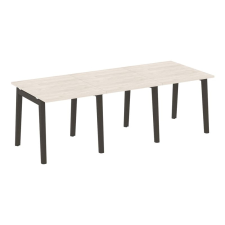 Onix Wood Стол переговорный (3 столешницы) OW.PRG-3.0 Денвер Светлый/Дуб Темный/Металл Антрацит 2340*980*750