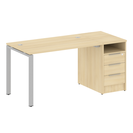 Metal System Рабочая станция с тумбой на П-образном м/к БП.РС-СТП-1.2 Акация Лорка/Металл Серый 1612*720*750 Metal System Рабочая станция с тумбой на П-образном м/к БП.РС-СТП-1.2 Акация Лорка/Металл Серый 1612*720*750