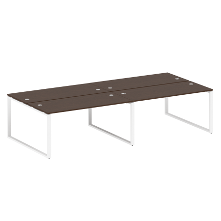 Metal System Рабочая станция на 4 места на О-образном м/к БО.СМ-4.4 Венге Цаво/Металл Белый 3200*1475*750 Metal System Рабочая станция на 4 места на О-образном м/к БО.СМ-4.4 Венге Цаво/Металл Белый 3200*1475*750