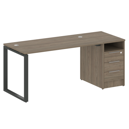 Metal System Рабочая станция с тумбой на О-образном м/к БО.РС-СТП-1.3 Вяз Благородный/Металл Антрацит 1812*720*750 Metal System Рабочая станция с тумбой на О-образном м/к БО.РС-СТП-1.3 Вяз Благородный/Металл Антрацит 1812*720*750
