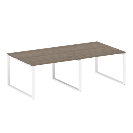 Metal System Переговорный стол (2 столешницы) на О-образном м/к БО.ПРГ-2.2 Вяз Благородный/Металл Белый 2400*1235*750 Metal System Переговорный стол (2 столешницы) на О-образном м/к БО.ПРГ-2.2 Вяз Благородный/Металл Белый 2400*1235*750