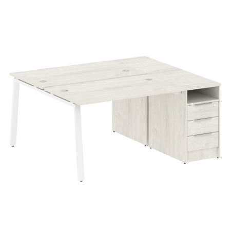 Metal System Рабочая станция с тумбой на А-образном м/к БА.РС-СТП-2.2 Дуб Наварра/Металл Белый 1612*1475*750 Metal System Рабочая станция с тумбой на А-образном м/к БА.РС-СТП-2.2 Дуб Наварра/Металл Белый 1612*1475*750
