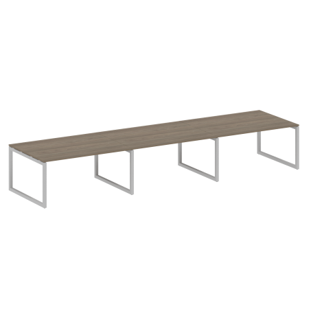Metal System Quattro Переговорный стол (3 столешницы) на О-оразном м/к 50БО.ПРГ-3.4 Вяз Благородный/Металл Серый 4800*1235*750