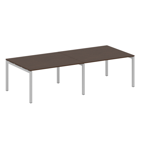 Metal System Quattro Переговорный стол (2 столешницы) на П-образном м/к 50БП.ПРГ-2.3 Венге Цаво/Металл Серый 2800*1235*750