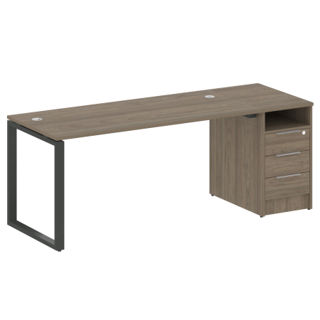 Metal System Рабочая станция с тумбой на О-образном м/к БО.РС-СТП-1.4 Вяз Благородный/Металл Антрацит 2012*720*750 Metal System Рабочая станция с тумбой на О-образном м/к БО.РС-СТП-1.4 Вяз Благородный/Металл Антрацит 2012*720*750