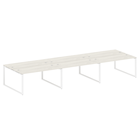 Metal System Рабочая станция на 6 мест на О-образном м/к БО.СМ-6.4 Дуб Наварра/Металл Белый 4800*1475*750 Metal System Рабочая станция на 6 мест на О-образном м/к БО.СМ-6.4 Дуб Наварра/Металл Белый 4800*1475*750