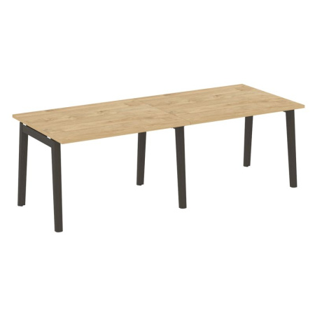 Onix Wood Стол переговорный (2 столешницы) OW.PRG-2.2 Тиквуд Светлый/Дуб Темный/Металл Антрацит 2360*980*750