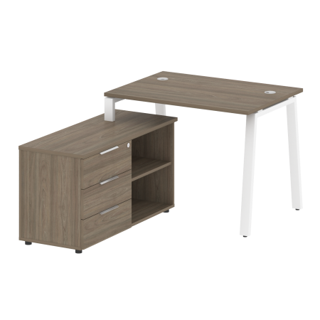 Metal System Рабочая станция с тумбой на А-образном м/к БА.РС-СТС-2.1 (L) Вяз Благородный/Металл Белый 1100*1520*750 Metal System Рабочая станция с тумбой на А-образном м/к БА.РС-СТС-2.1 (L) Вяз Благородный/Металл Белый 1100*1520*750