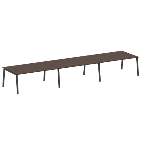 Metal System Переговорный стол (3 столешницы) на А-образном м/к БА.ПРГ-3.5 Венге Цаво/Металл Антрацит 5400*1235*750