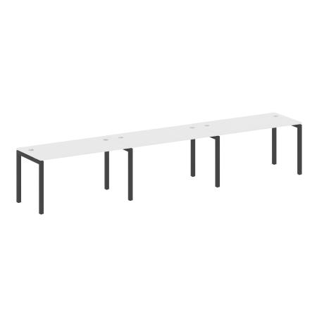 Metal System Quattro Рабочая станция на 3 места на П-образном м/к 50БП.СМ-3.3 Белый/Металл Антрацит 4200*720*750