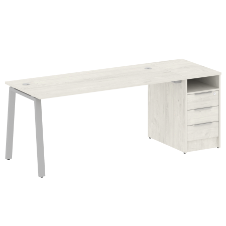 Metal System Рабочая станция с тумбой на А-образном м/к БА.РС-СТП-1.4 Дуб Наварра/Металл Серый 2012*720*750 Metal System Рабочая станция с тумбой на А-образном м/к БА.РС-СТП-1.4 Дуб Наварра/Металл Серый 2012*720*750