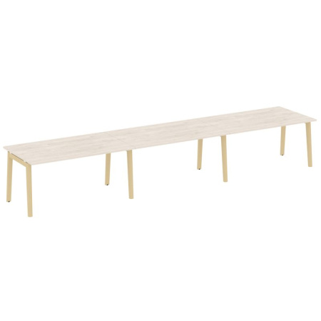 Onix Wood Стол переговорный (3 столешницы) OW.PRG-3.4 Денвер Светлый/Дуб Светлый/Металл Белый 4740*980*750