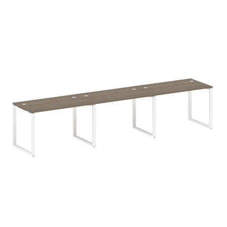 Metal System Рабочая станция на 3 места на О-образном м/к БО.СМ-3.2 Вяз Благородный/Металл Белый 3600*720*750 Metal System Рабочая станция на 3 места на О-образном м/к БО.СМ-3.2 Вяз Благородный/Металл Белый 3600*720*750