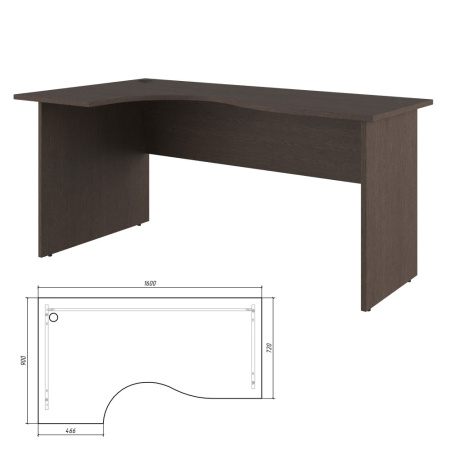 Trend TRD29625601 Стол эргономичный левый 1600x900x750 тёмный дуб