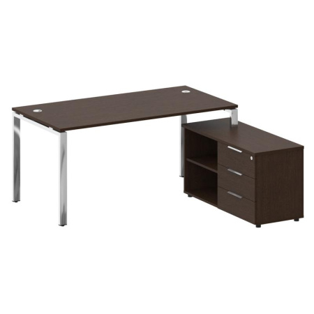 Metal System Direct Стол руковод. с тумбой БГ.СРТ-4.8 (R) Венге Цаво/Нержавеющая Сталь 1700*1620*750 Metal System Direct Стол руковод. с тумбой БГ.СРТ-4.8 (R) Венге Цаво/Нержавеющая Сталь 1700*1620*750