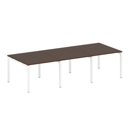 Metal System Quattro Переговорный стол (3 столешницы) на П-оразном м/к 50БП.ПРГ-3.1 Венге Цаво/Металл Белый 3000*1235*750