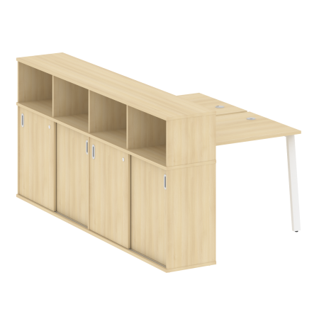 Metal System Рабочая станция с шкафом-купе на А-образном м/к БА.РС-СШК-4.1 Т Акация Лорка/Металл Белый 1410*2332*1098 Metal System Рабочая станция с шкафом-купе на А-образном м/к БА.РС-СШК-4.1 Т Акация Лорка/Металл Белый 1410*2332*1098