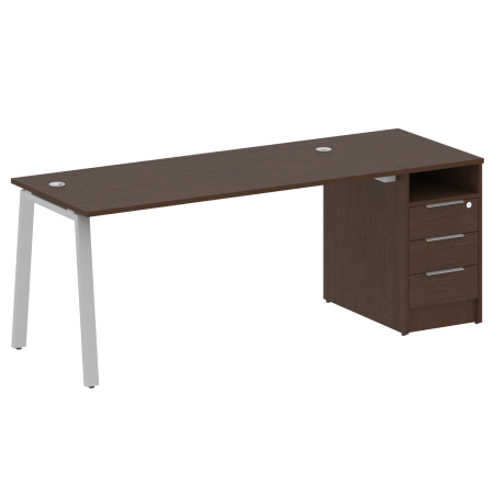 Metal System Рабочая станция с тумбой на А-образном м/к БА.РС-СТП-1.4 Венге Цаво/Металл Серый 2012*720*750 Metal System Рабочая станция с тумбой на А-образном м/к БА.РС-СТП-1.4 Венге Цаво/Металл Серый 2012*720*750