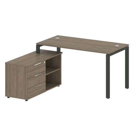 Metal System Рабочая станция с тумбой на П-образном м/к БП.РС-СТС-2.3 (L) Вяз Благородный/Металл Антрацит 1500*1520*750 Metal System Рабочая станция с тумбой на П-образном м/к БП.РС-СТС-2.3 (L) Вяз Благородный/Металл Антрацит 1500*1520*750
