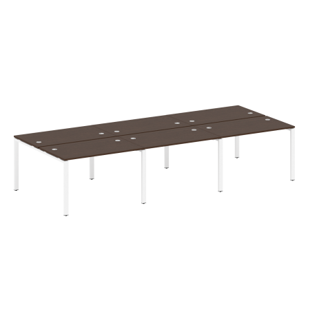 Metal System Рабочая станция на 6 мест на П-образном м/к БП.СМ-6.2 Венге Цаво/Металл Белый 3600*1475*750 Metal System Рабочая станция на 6 мест на П-образном м/к БП.СМ-6.2 Венге Цаво/Металл Белый 3600*1475*750