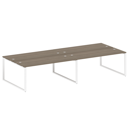 Metal System Рабочая станция на 4 места на О-образном м/к БО.СМ-4.5 Вяз Благородный/Металл Белый 3600*1475*750 Metal System Рабочая станция на 4 места на О-образном м/к БО.СМ-4.5 Вяз Благородный/Металл Белый 3600*1475*750