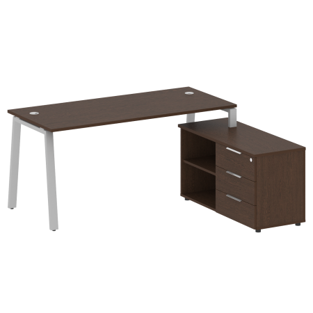 Metal System Рабочая станция с тумбой на А-образном м/к БА.РС-СТС-2.4 (R) Венге Цаво/Металл Серый 1700*1520*750 Metal System Рабочая станция с тумбой на А-образном м/к БА.РС-СТС-2.4 (R) Венге Цаво/Металл Серый 1700*1520*750