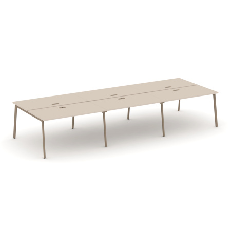 Estetica Рабочая станция 6 мест ES.D.RS-6.3-LP Капучино/Металл Латте 4140*1500*750 Estetica Рабочая станция 6 мест ES.D.RS-6.3-LP Капучино/Металл Латте 4140*1500*750