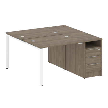 Metal System Рабочая станция с тумбой на П-образном м/к БП.РС-СТП-2.1 Вяз Благородный/Металл Белый 1412*1475*750 Metal System Рабочая станция с тумбой на П-образном м/к БП.РС-СТП-2.1 Вяз Благородный/Металл Белый 1412*1475*750