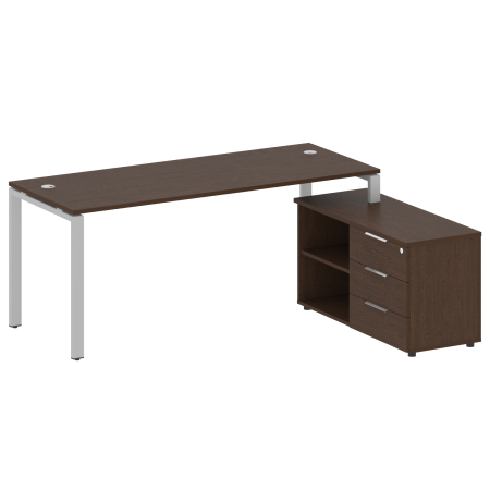 Metal System Рабочая станция с тумбой на П-образном м/к БП.РС-СТС-2.5 (R) Венге Цаво/Металл Серый 1900*1520*750 Metal System Рабочая станция с тумбой на П-образном м/к БП.РС-СТС-2.5 (R) Венге Цаво/Металл Серый 1900*1520*750