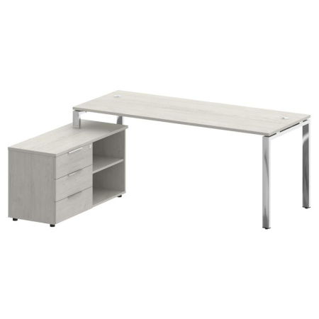 Metal System Direct Стол руковод. с тумбой БГ.СРТ-5.7 (L) Дуб Наварра/Нержавеющая Сталь 1900*1520*750 Metal System Direct Стол руковод. с тумбой БГ.СРТ-5.7 (L) Дуб Наварра/Нержавеющая Сталь 1900*1520*750