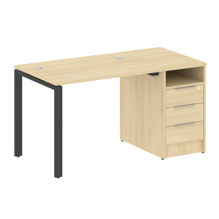 Metal System Рабочая станция с тумбой на П-образном м/к БП.РС-СТП-1.1 Акация Лорка/Металл Антрацит 1412*720*750 Metal System Рабочая станция с тумбой на П-образном м/к БП.РС-СТП-1.1 Акация Лорка/Металл Антрацит 1412*720*750