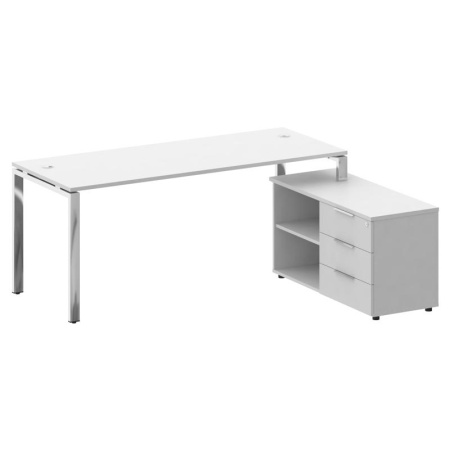 Metal System Direct Стол руковод. с тумбой БГ.СРТ-5.7 (R) Белый/Нержавеющая Сталь 1900*1520*750 Metal System Direct Стол руковод. с тумбой БГ.СРТ-5.7 (R) Белый/Нержавеющая Сталь 1900*1520*750