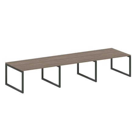 Metal System Quattro Переговорный стол (3 столешницы) на О-оразном м/к 50БО.ПРГ-3.3 Вяз Благородный/Металл Антрацит 4200*1235*750