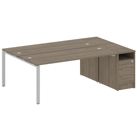 Metal System Рабочая станция с тумбой на П-образном м/к БП.РС-СТП-2.5 Вяз Благородный/Металл Серый 2212*1475*750 Metal System Рабочая станция с тумбой на П-образном м/к БП.РС-СТП-2.5 Вяз Благородный/Металл Серый 2212*1475*750