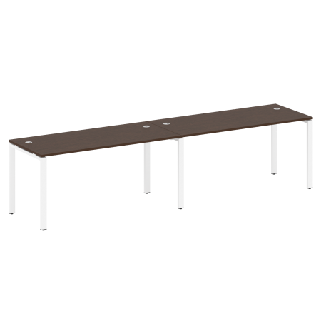 Metal System Рабочая станция на 2 места на П-образном м/к БП.СМ-2.4 Венге Цаво/Металл Белый 3200*720*750 Metal System Рабочая станция на 2 места на П-образном м/к БП.СМ-2.4 Венге Цаво/Металл Белый 3200*720*750