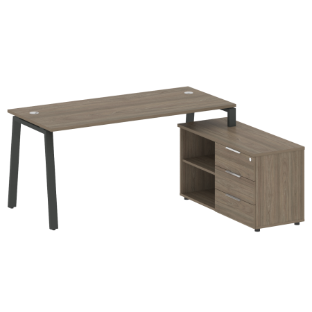 Metal System Рабочая станция с тумбой на А-образном м/к БА.РС-СТС-2.4 (R) Вяз Благородный/Металл Антрацит 1700*1520*750 Metal System Рабочая станция с тумбой на А-образном м/к БА.РС-СТС-2.4 (R) Вяз Благородный/Металл Антрацит 1700*1520*750