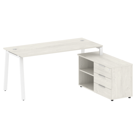 Metal System Рабочая станция с тумбой на А-образном м/к БА.РС-СТС-2.4 (R) Дуб Наварра/Металл Белый 1700*1520*750 Metal System Рабочая станция с тумбой на А-образном м/к БА.РС-СТС-2.4 (R) Дуб Наварра/Металл Белый 1700*1520*750