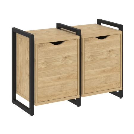 Loft Тумба на регулируемых опорах VR.L-TN-2.O Тиквуд Светлый/Металл Черный 970*460*719